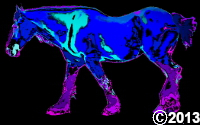 big blue horse