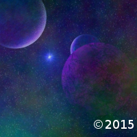 Planets Floating in Colorful Mist