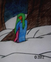 picture of a woman in the snow